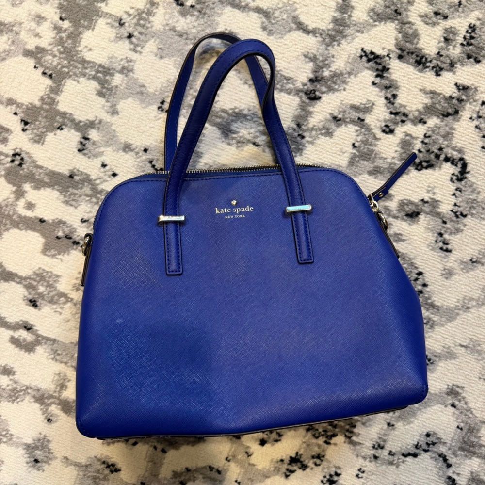 Kate Spade New York blue leather satchel
